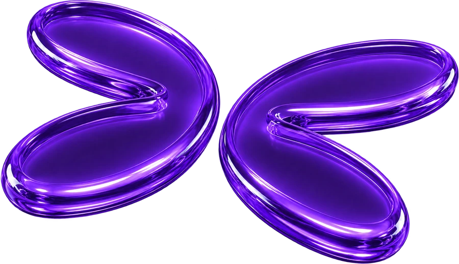 The purple chrome pons.family butterfly logo
