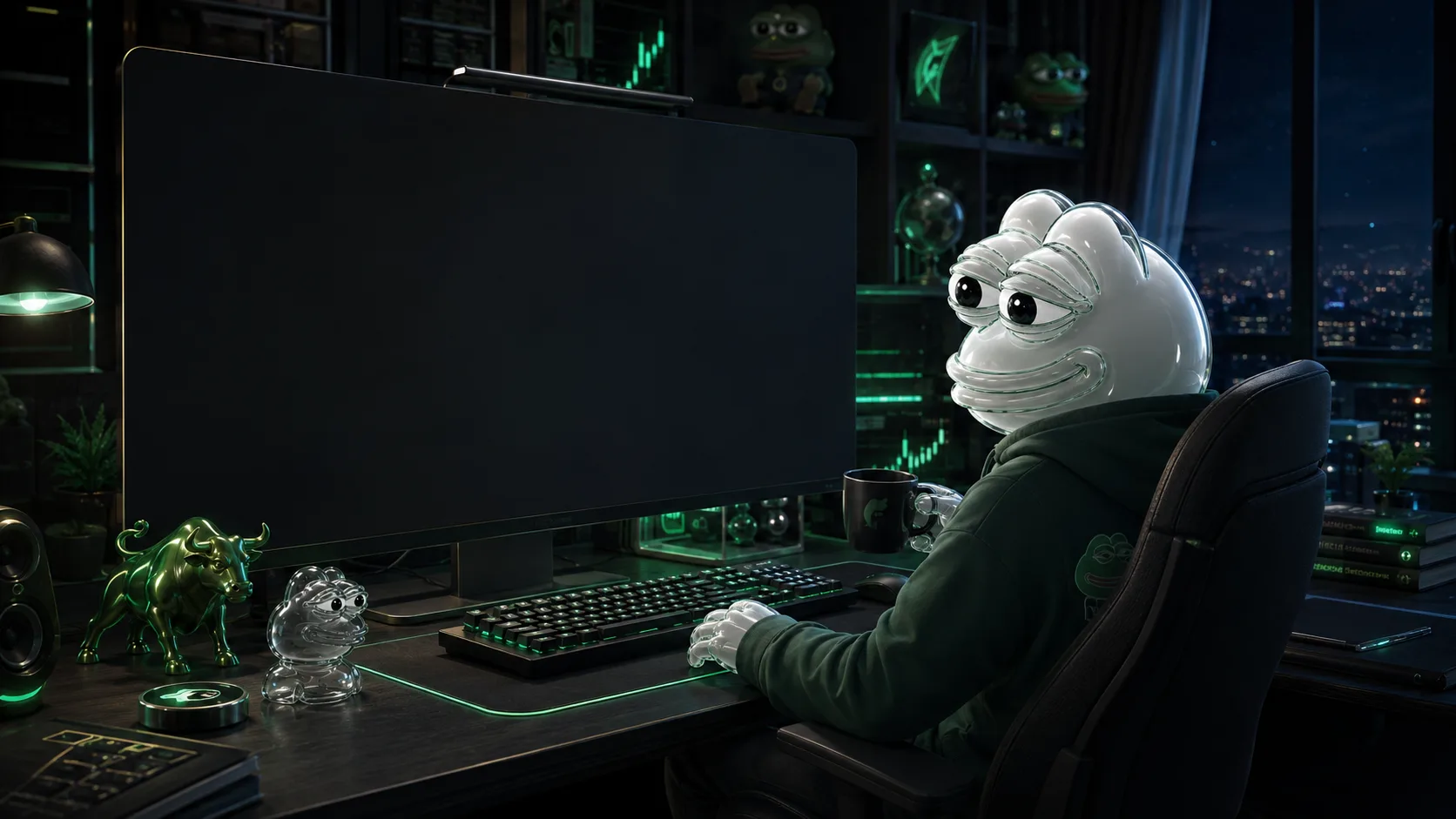 Pepons at his desk